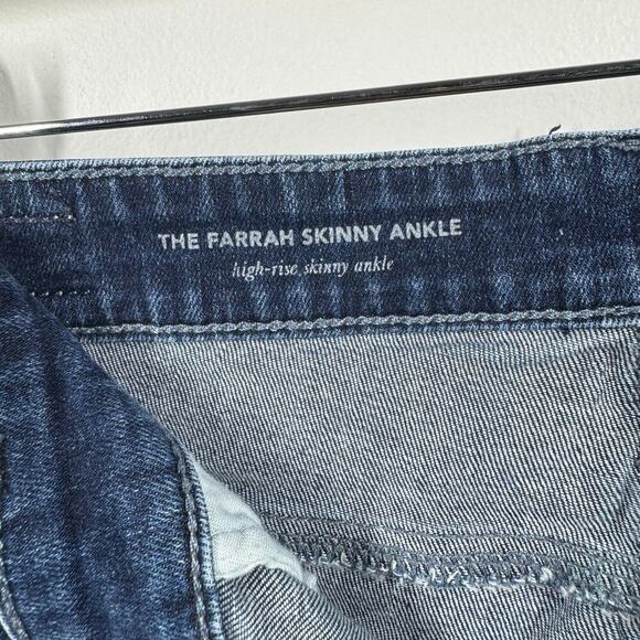 Adriano Goldschmied Jeans Women 31R Blue Farrah Straight Skinny Aged High Rise - Picture 8 of 8